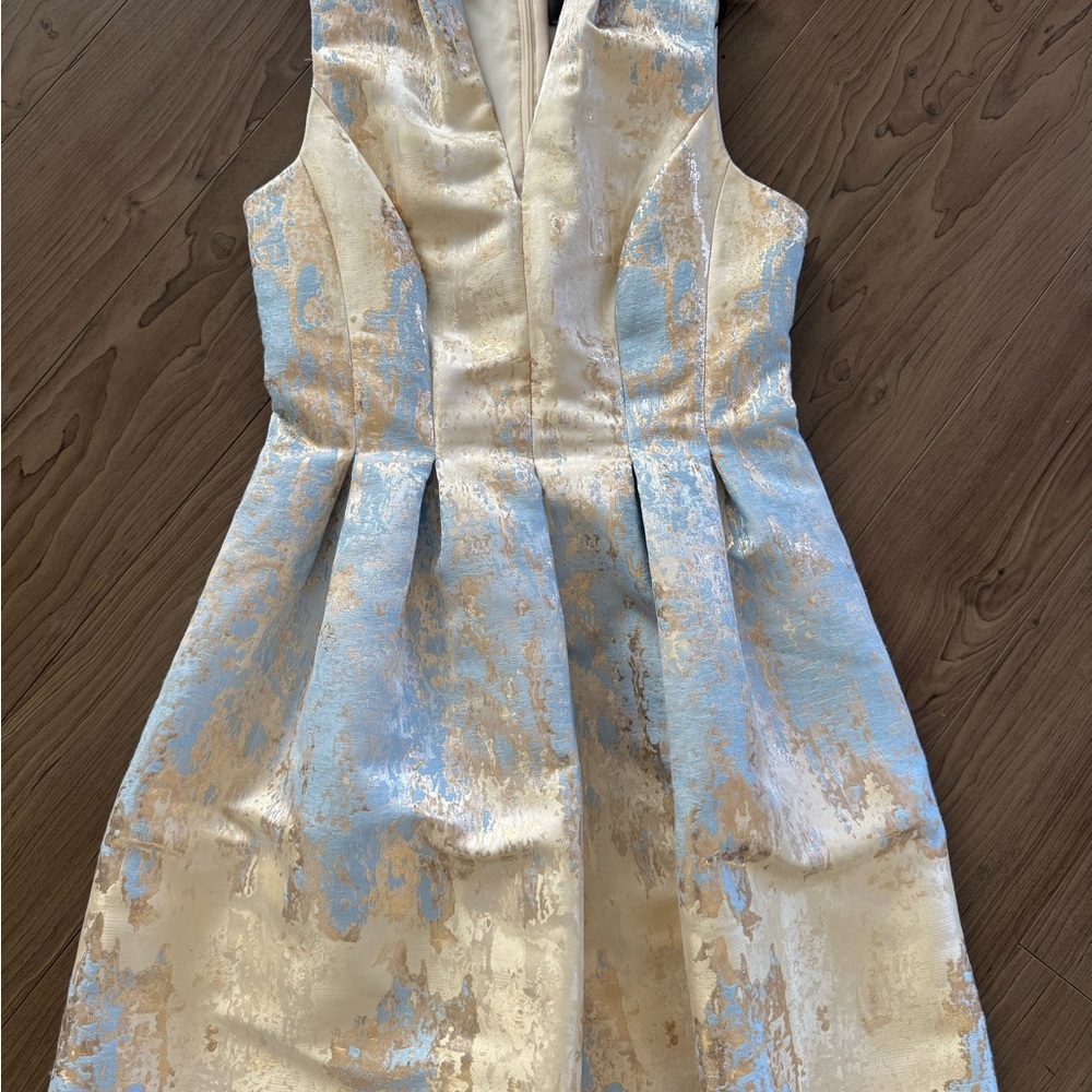 Elegant gold and baby blue vince cumato  Dress